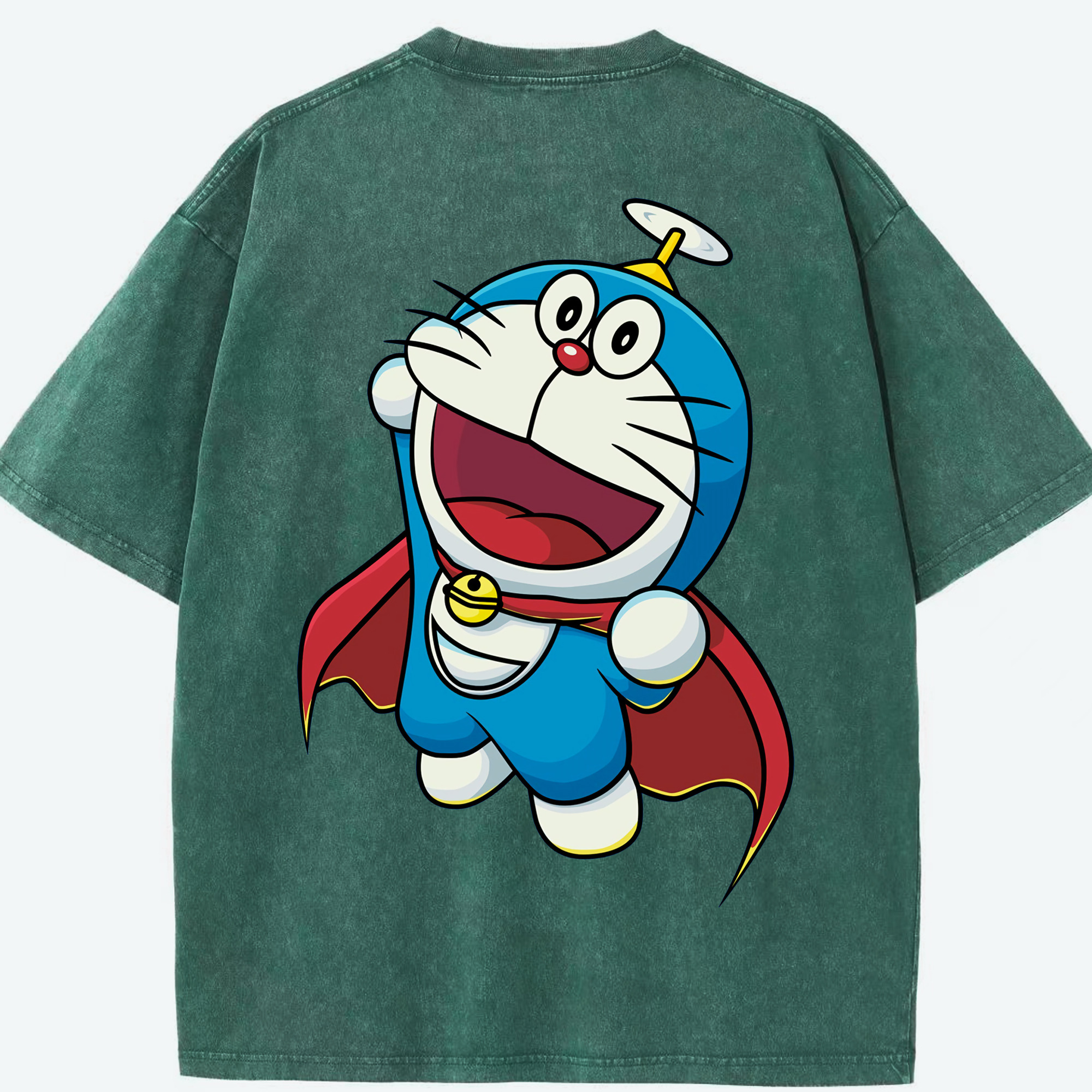 （画像用） ドラえもん Doraemon 綿100% ヴィンテージ風 半袖Tシャツ（背面プリント）